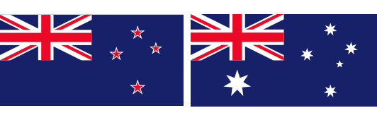 Australia and New Zealand flags compared
