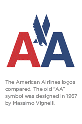 The old and new American Airlines Eagle compared.